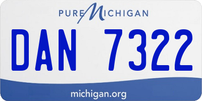 MI license plate DAN7322