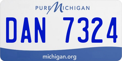 MI license plate DAN7324