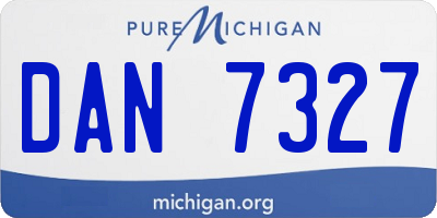 MI license plate DAN7327