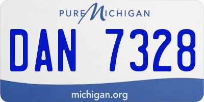 MI license plate DAN7328