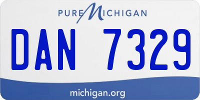 MI license plate DAN7329
