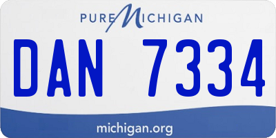 MI license plate DAN7334