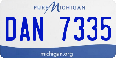 MI license plate DAN7335