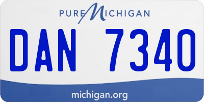 MI license plate DAN7340