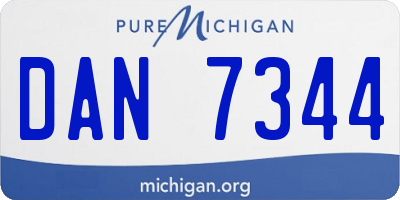 MI license plate DAN7344