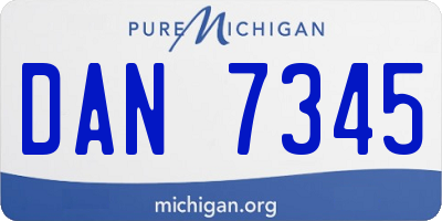 MI license plate DAN7345