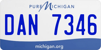 MI license plate DAN7346