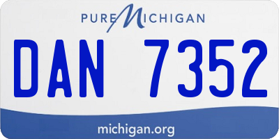 MI license plate DAN7352