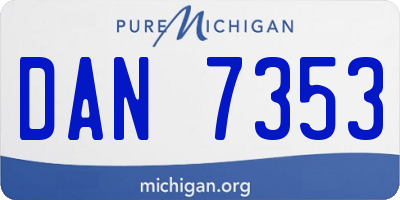 MI license plate DAN7353