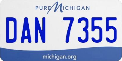 MI license plate DAN7355