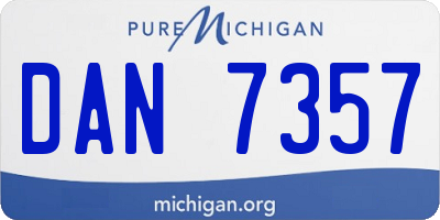 MI license plate DAN7357