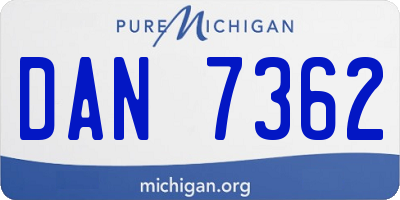 MI license plate DAN7362