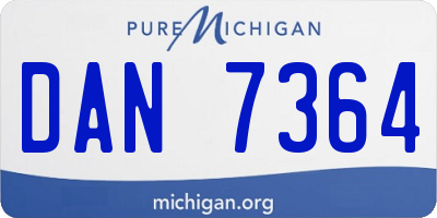 MI license plate DAN7364