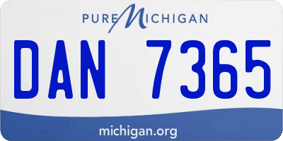 MI license plate DAN7365