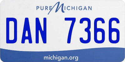 MI license plate DAN7366