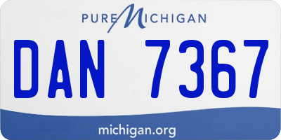 MI license plate DAN7367