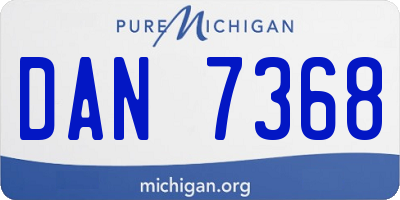 MI license plate DAN7368