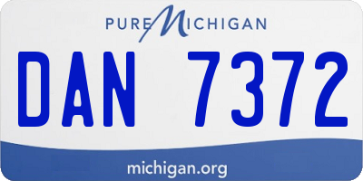 MI license plate DAN7372