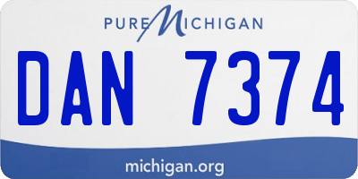 MI license plate DAN7374