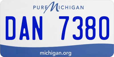 MI license plate DAN7380
