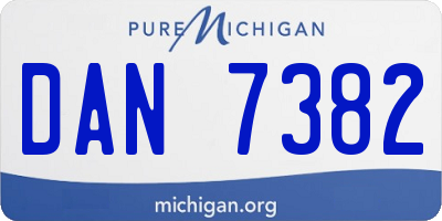 MI license plate DAN7382