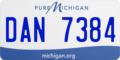 MI license plate DAN7384