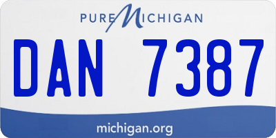 MI license plate DAN7387