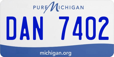 MI license plate DAN7402