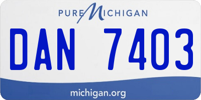 MI license plate DAN7403