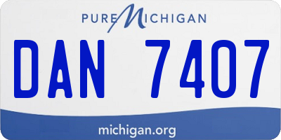 MI license plate DAN7407