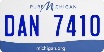 MI license plate DAN7410