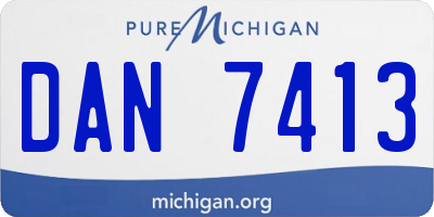 MI license plate DAN7413