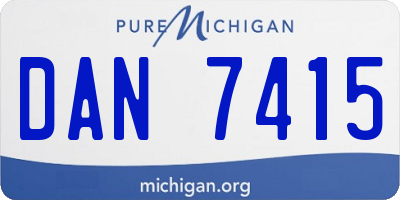 MI license plate DAN7415