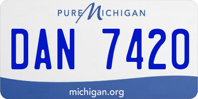 MI license plate DAN7420
