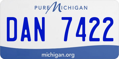 MI license plate DAN7422