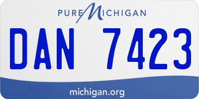 MI license plate DAN7423