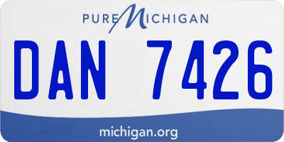 MI license plate DAN7426
