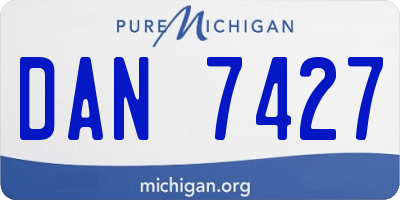 MI license plate DAN7427