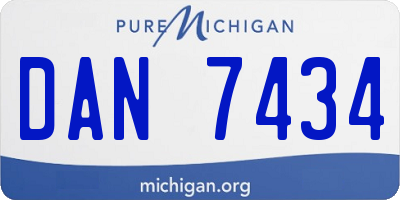 MI license plate DAN7434