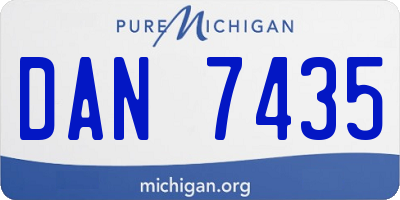 MI license plate DAN7435