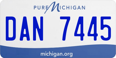 MI license plate DAN7445