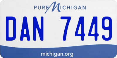 MI license plate DAN7449