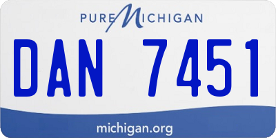 MI license plate DAN7451