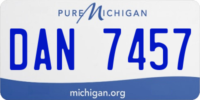 MI license plate DAN7457