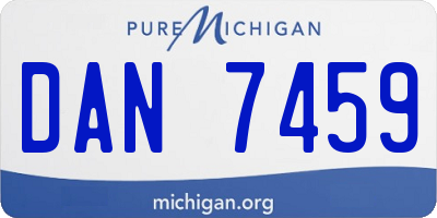 MI license plate DAN7459