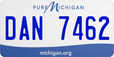 MI license plate DAN7462