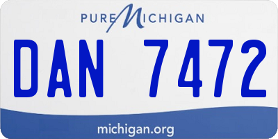 MI license plate DAN7472