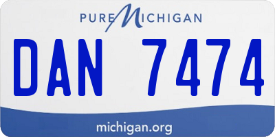 MI license plate DAN7474