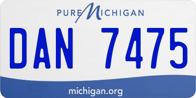MI license plate DAN7475