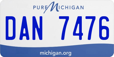 MI license plate DAN7476